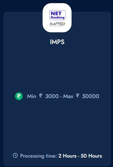 UPI/Netbanking fast withdrawals