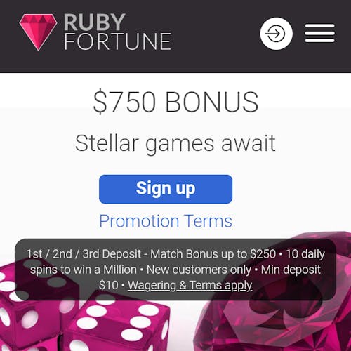 ruby fortune welcome bonus