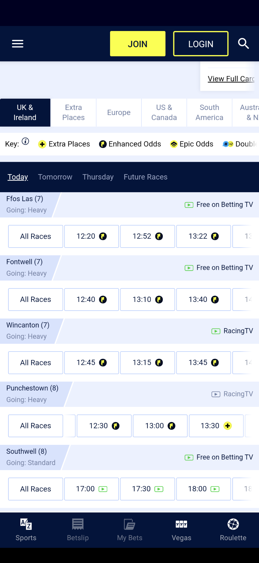William Hill horse racing betting in Ireland.