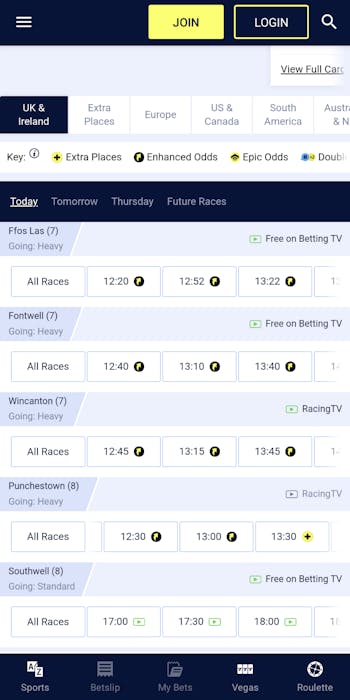 William Hill horse racing betting in Ireland.
