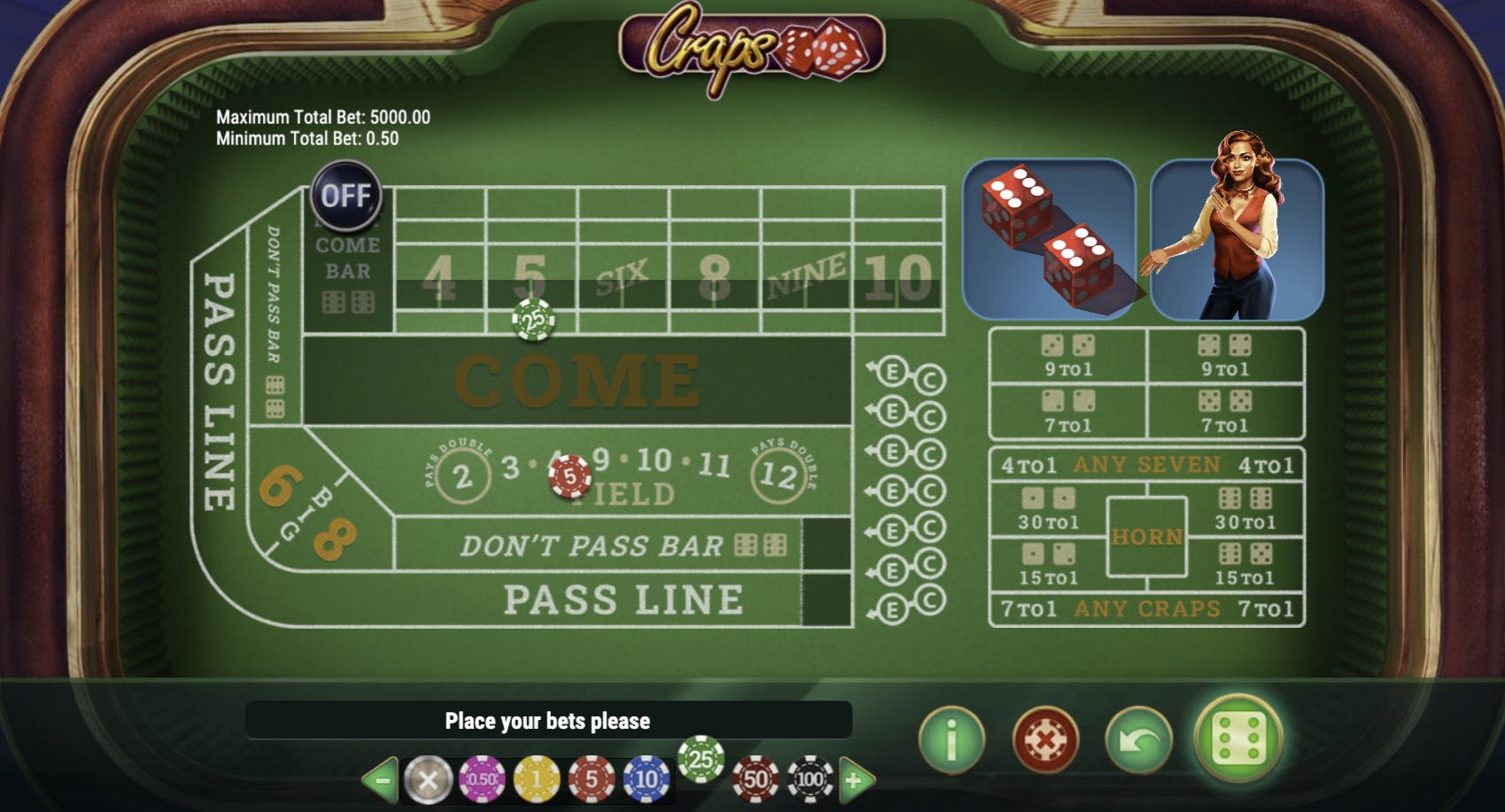 online craps by play'n go