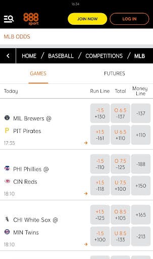 888Sport MLB betting in Canada