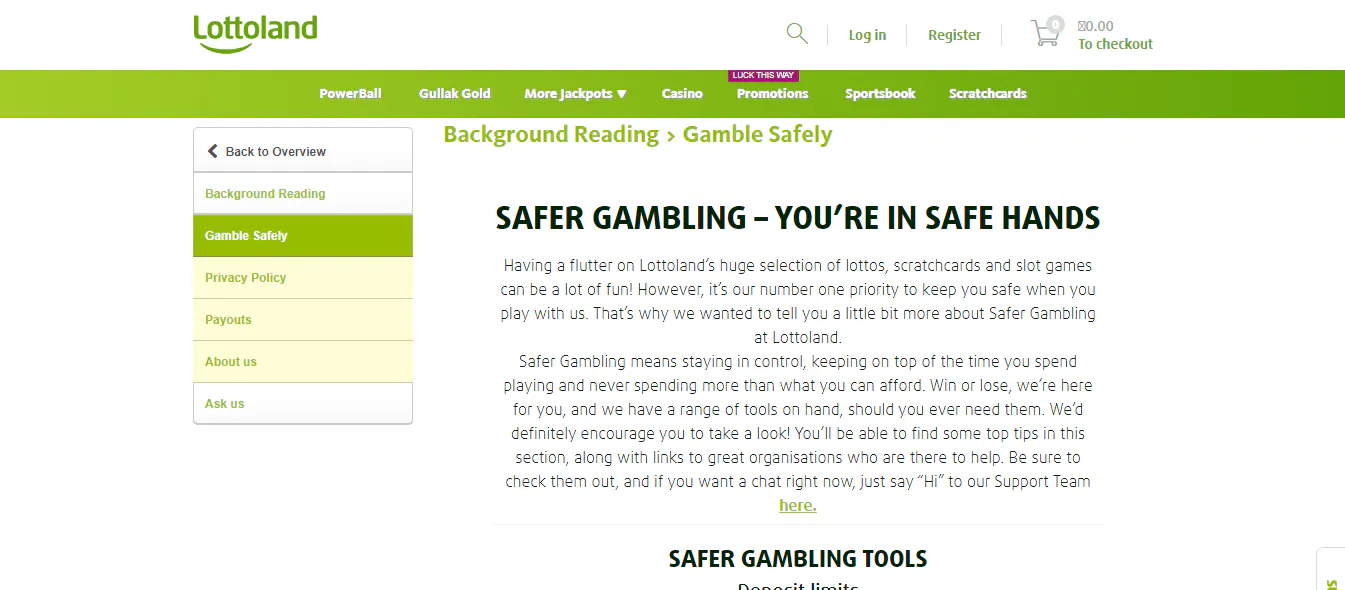 Responsible gaming on the Lottoland app