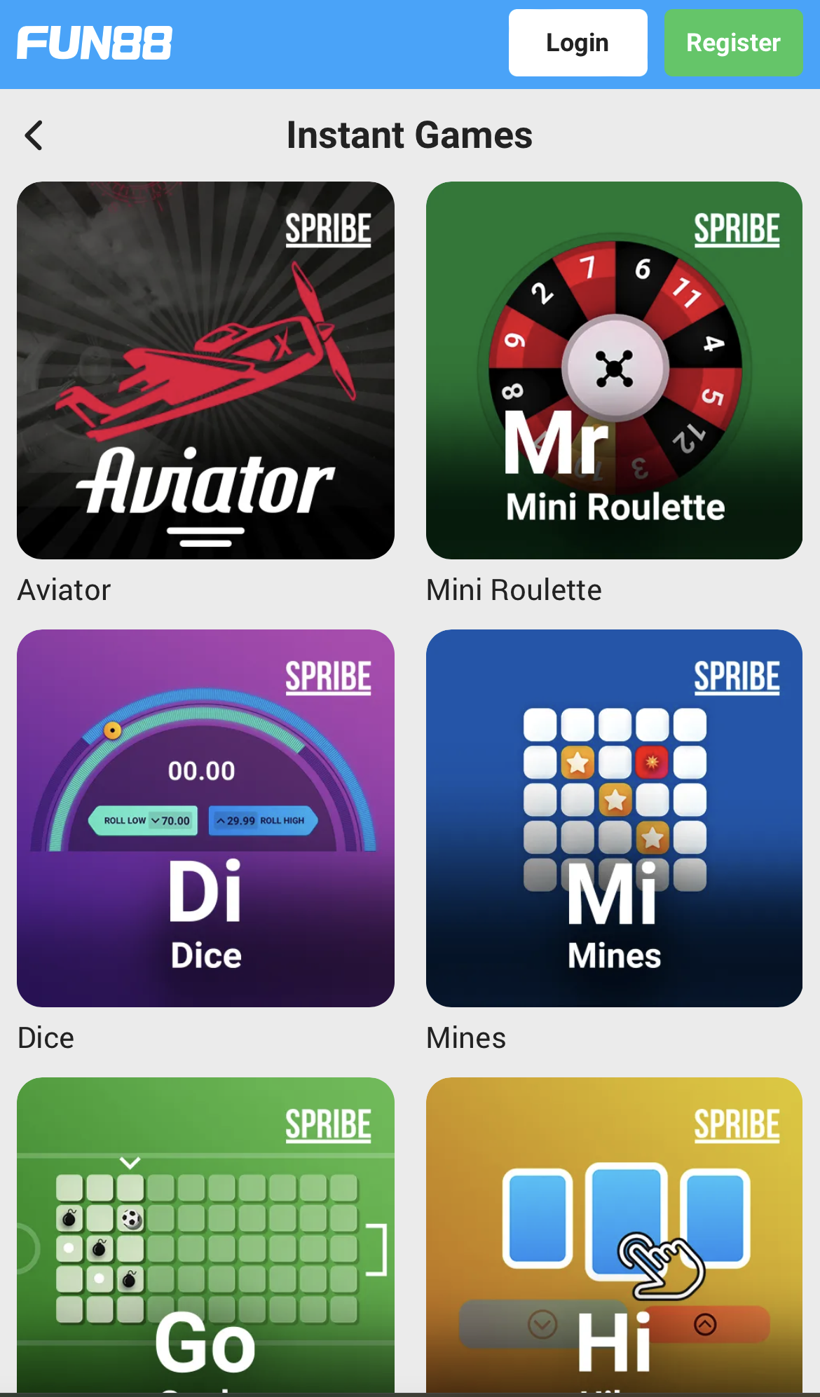 Fun88 app instant games