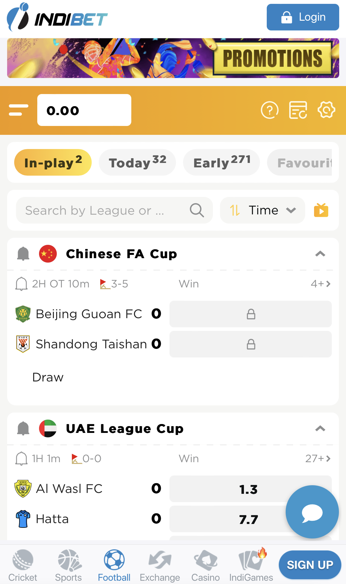 Indibet football mobile