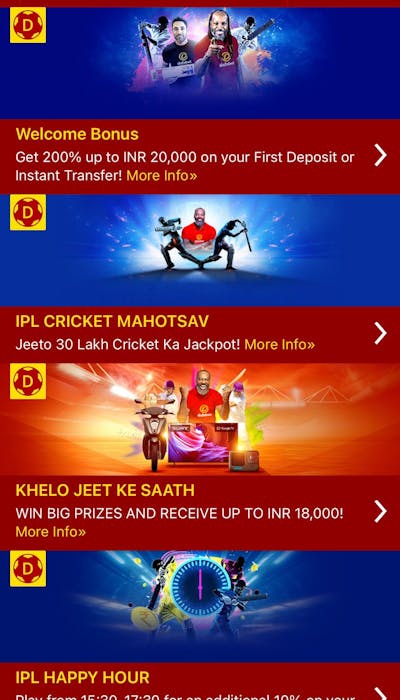 Dafabet cricket bonuses in India on mobile