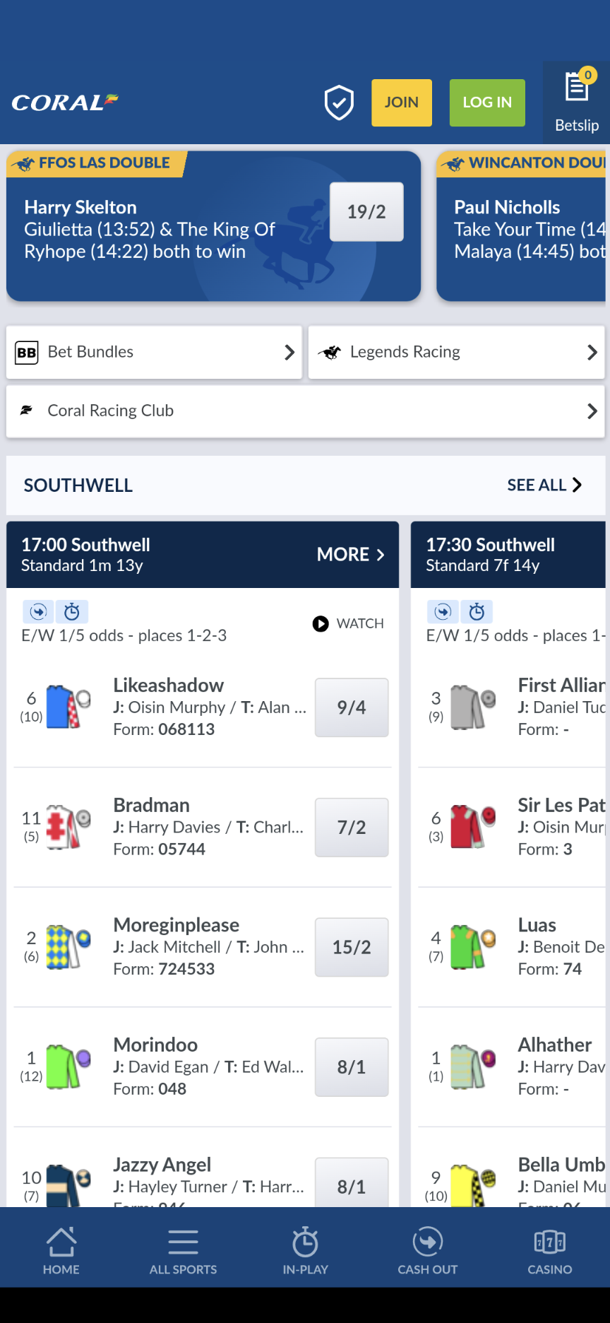 Coral horse racing betting
