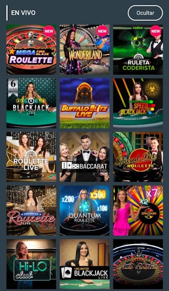 el casino en vivo de Codere en el celular