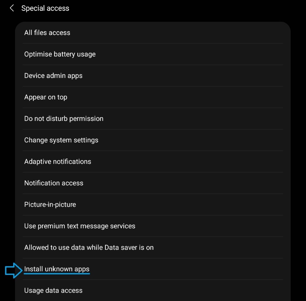 Special access page