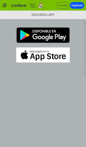 Paso de la descarga de la Codere app