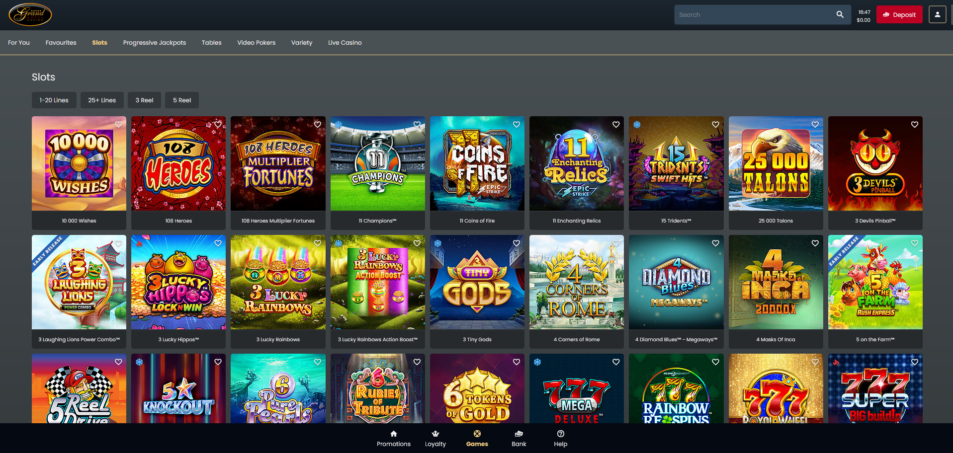 grand hotel casino games
