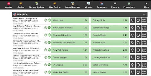 Betway NBA betting in Canada