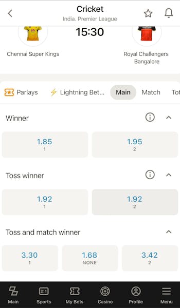 Parimatch IPL betting app