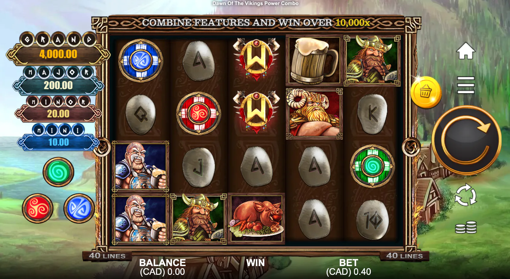 dawn of the vikings power combo big win