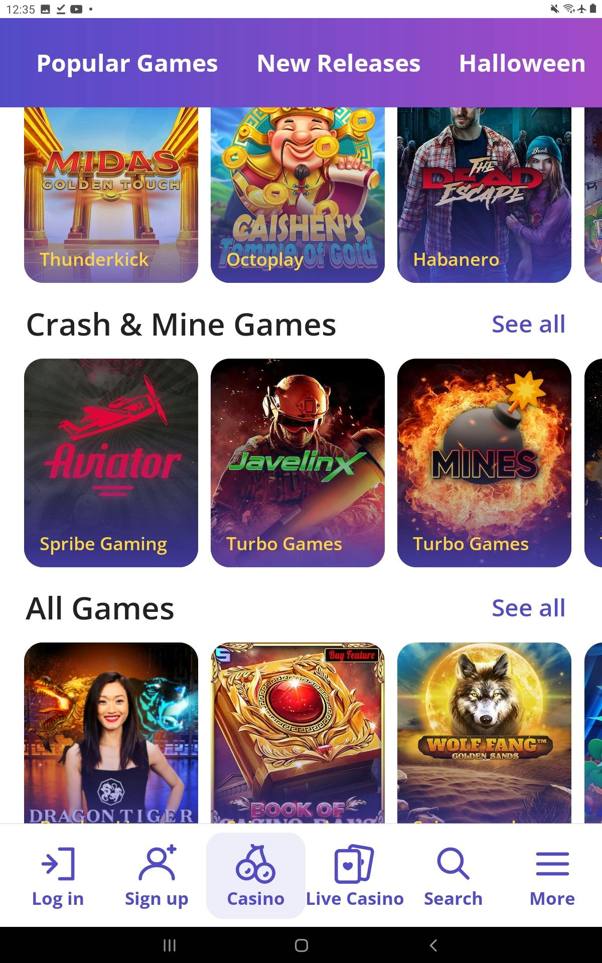 Casino Days App Home