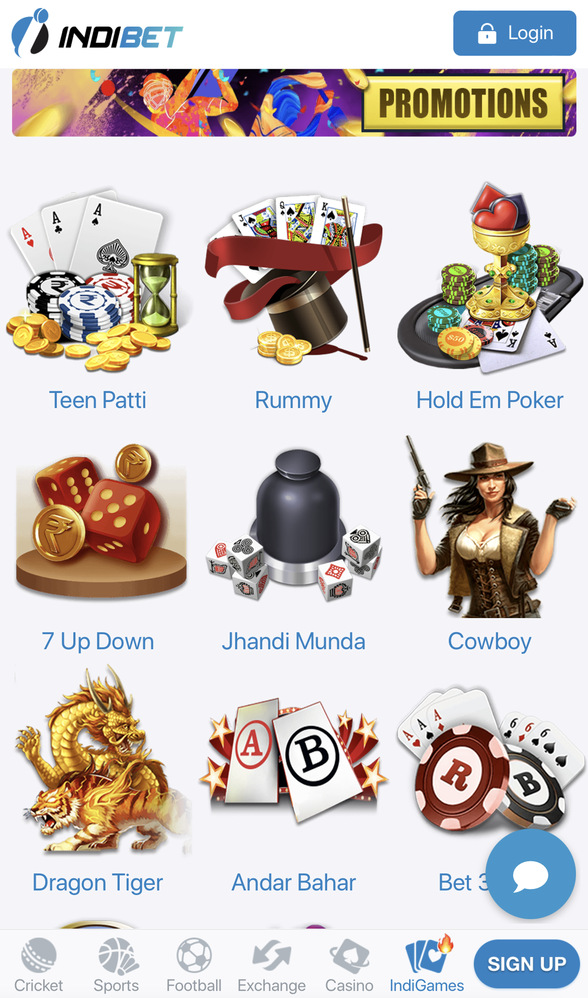 Indibet Indigames on mobile