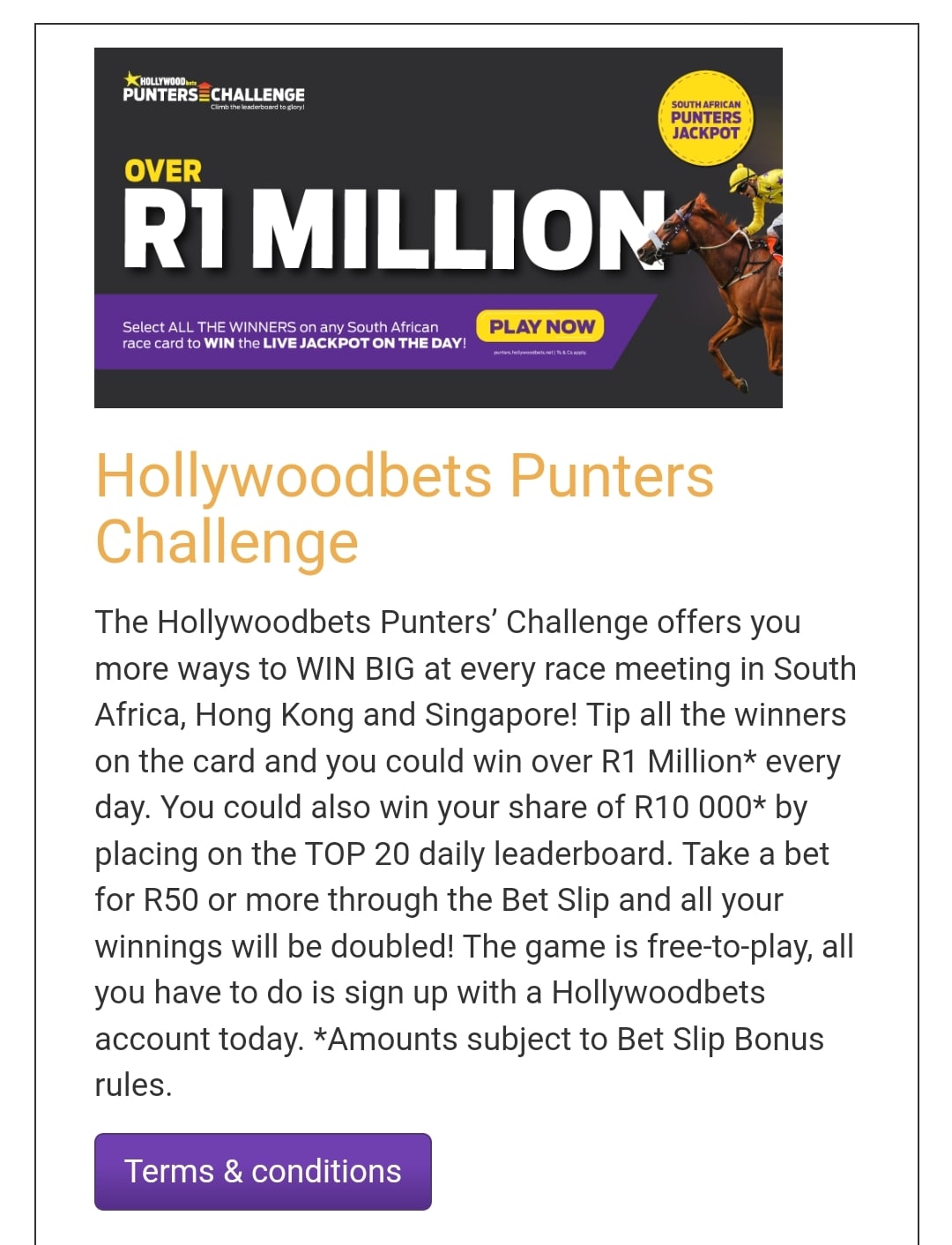 Hollywoodbets Promotions 