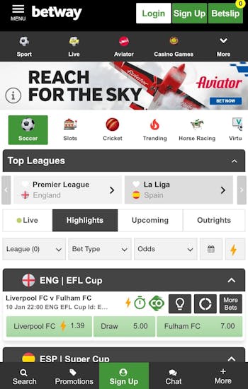 Betway South Africa mobile