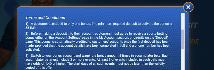 1xbet bonus code terms and conditions