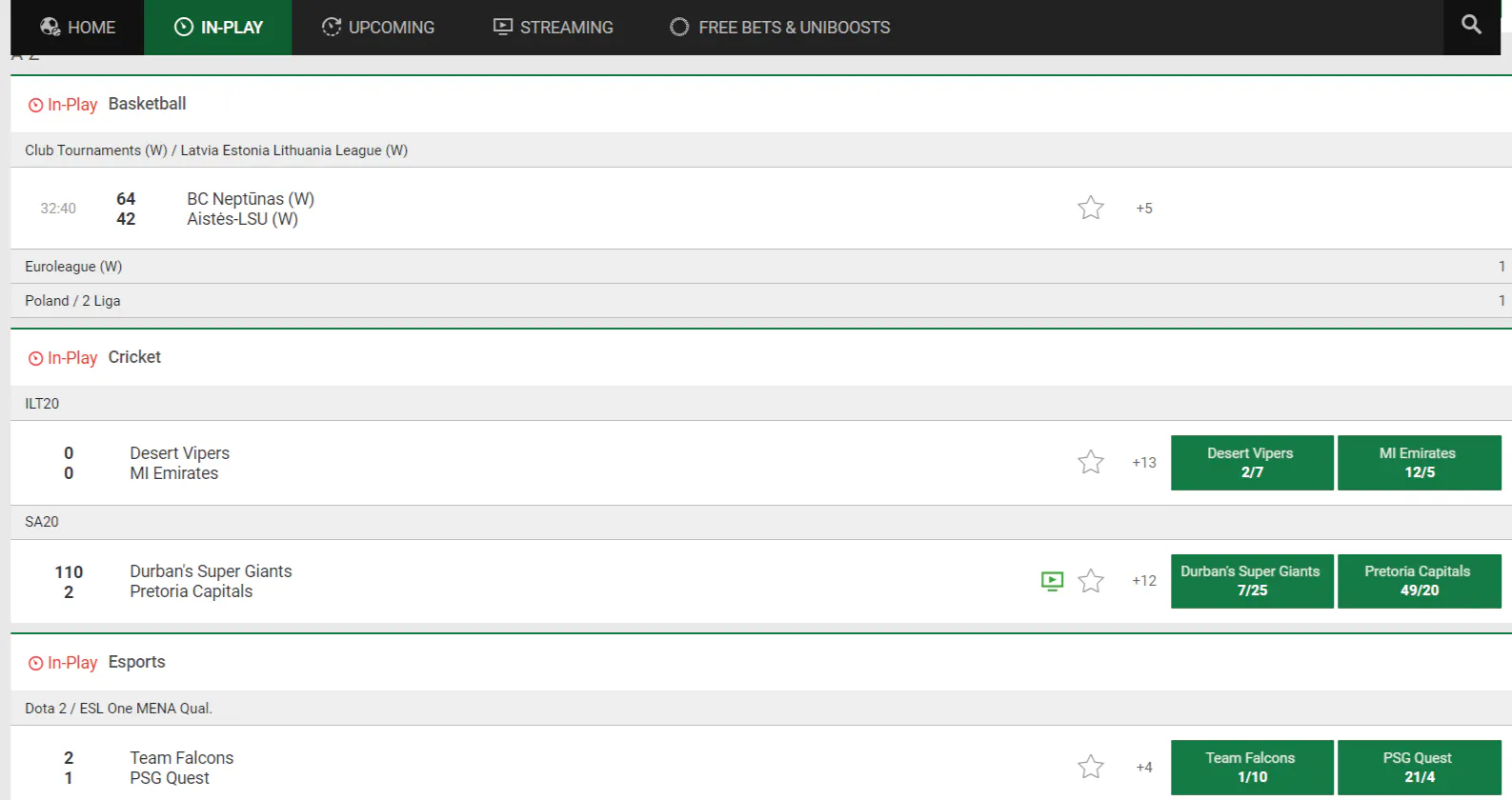 Unibet live betting