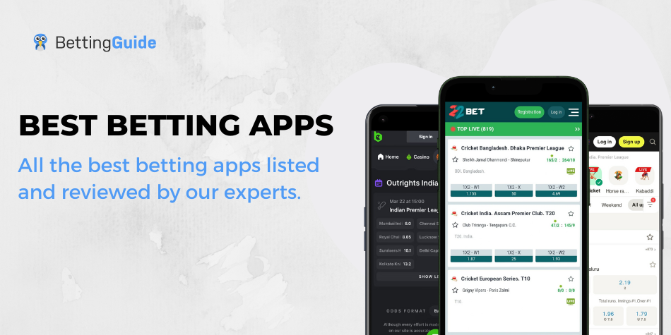 Best betting apps in India featuring 22Bet, BC Game and Parimatch. 