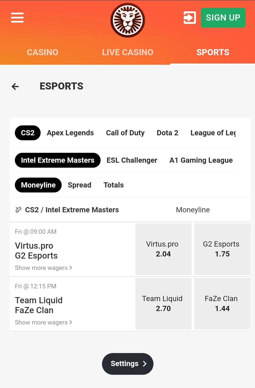 LeoVegas Esports Canada