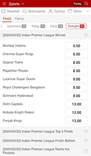 Dafabet app IPL betting