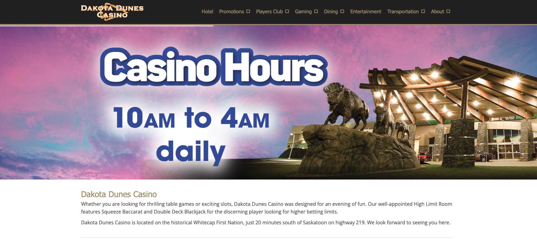 dakota dunes casino website