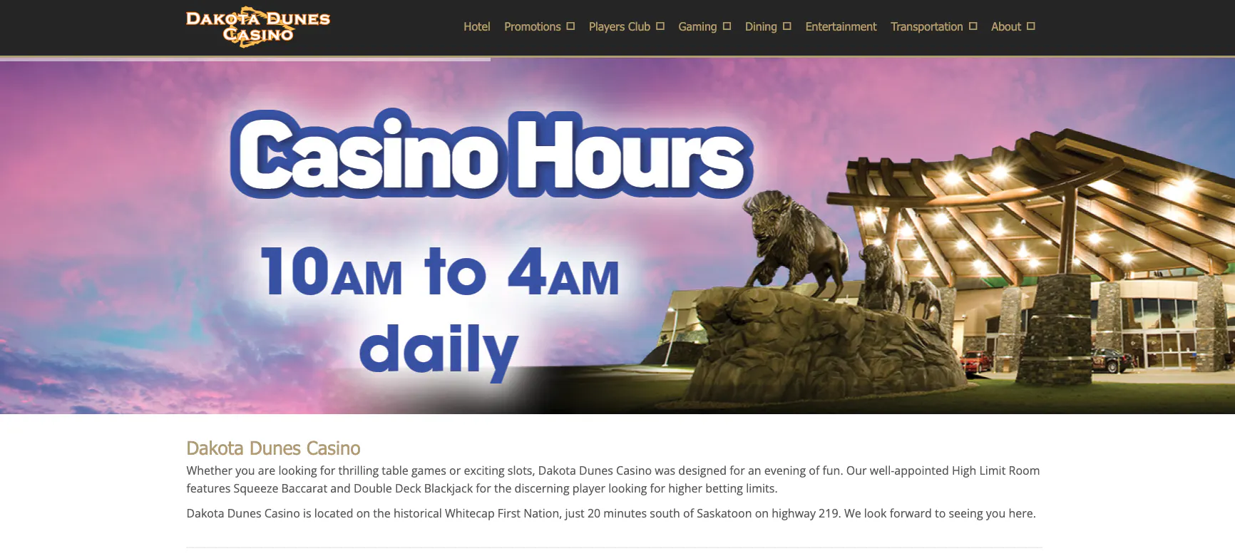 dakota dunes casino website