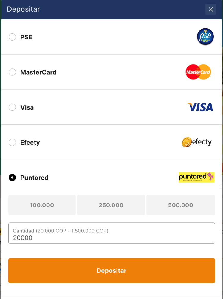 métodos de pago en Rivalo