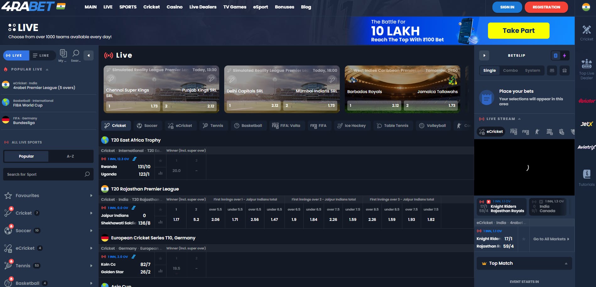 4Rabet india sports betting site