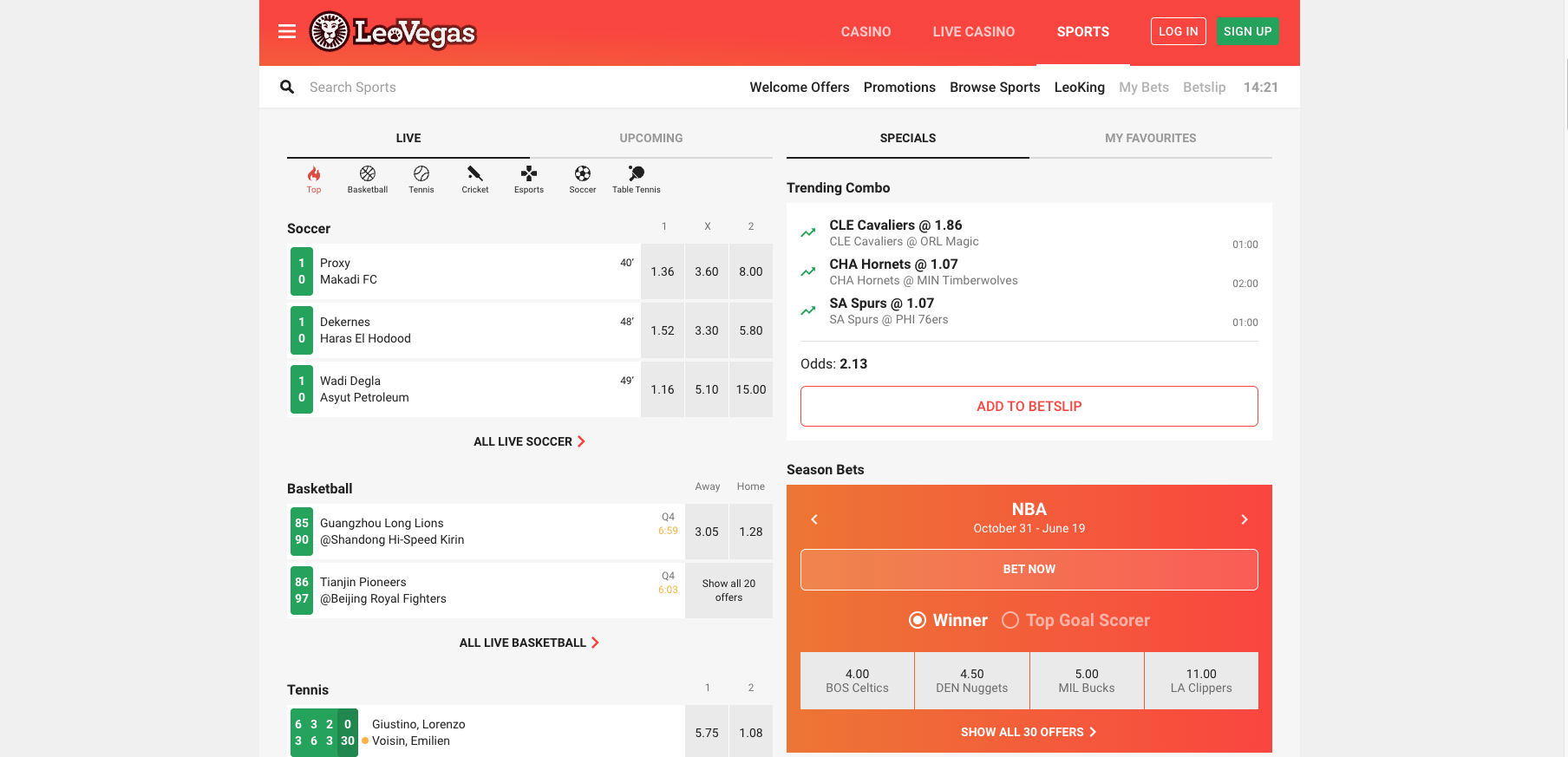 leovegas sportsbook