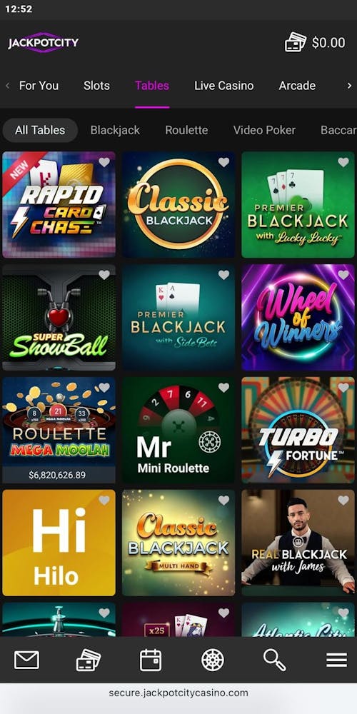 table games at jackpotcity