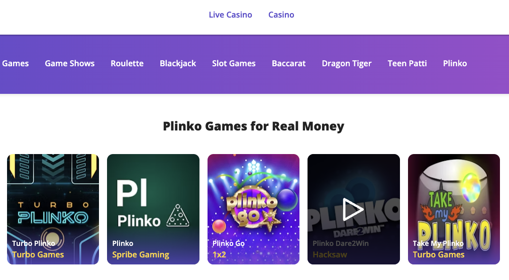 Real money Plinko live gameplay guide