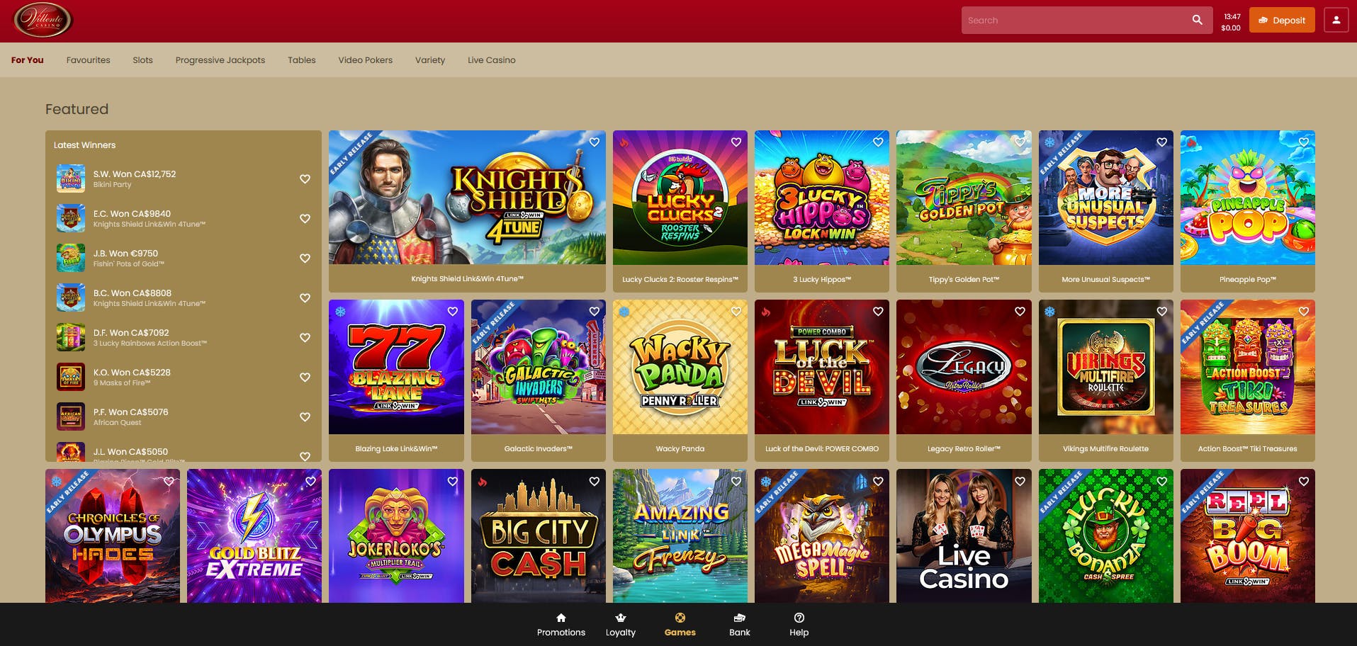 villento casino review games
