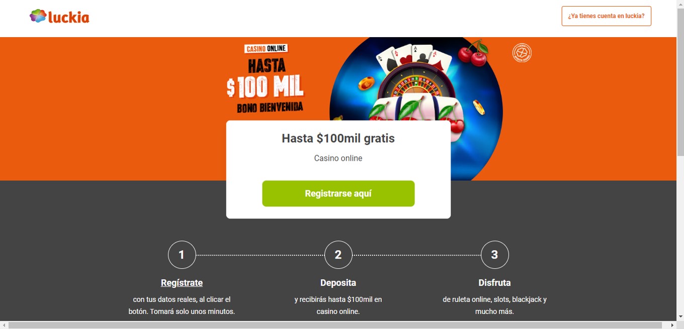 Registrarse en Luckia