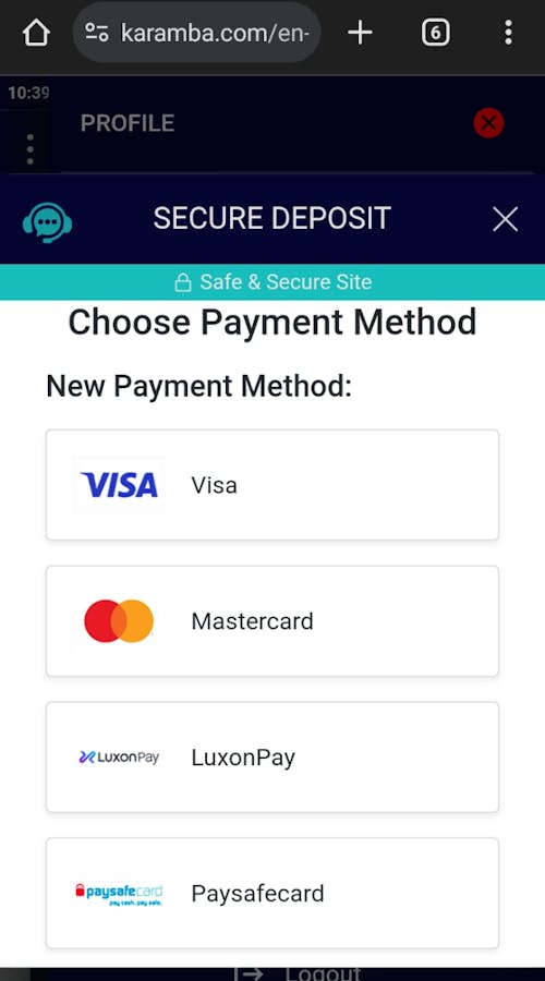 karamba payment methods