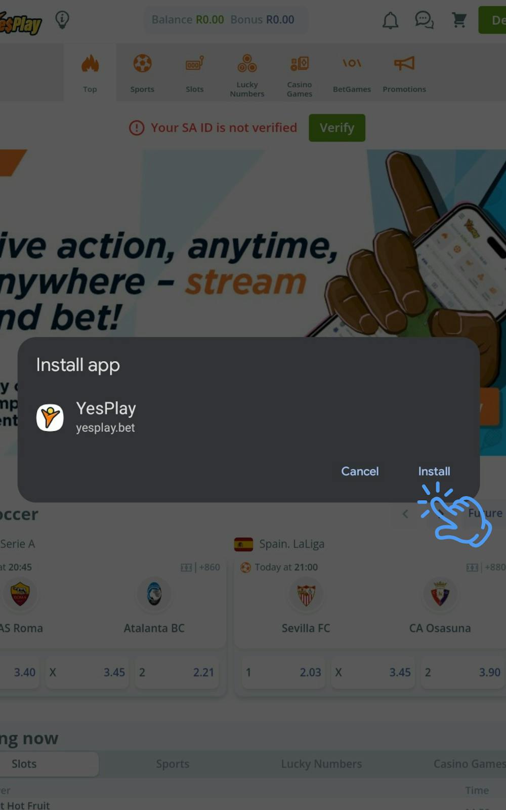 How to add YesPlay PWA Step 3