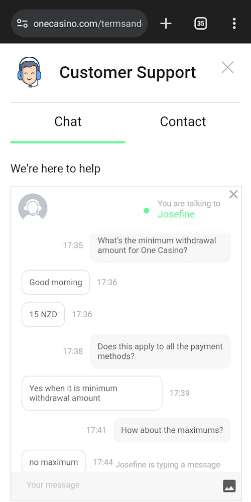 one casino customer service testing
