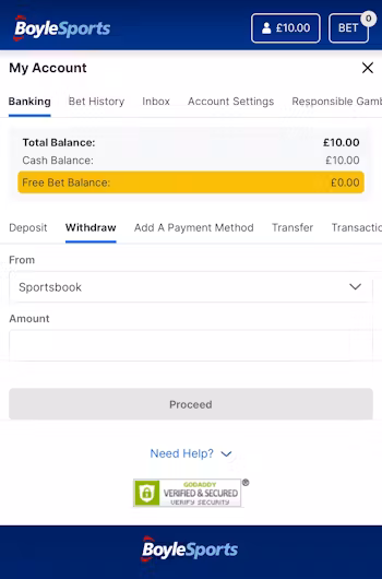 BoyleSports Withdraw 2 