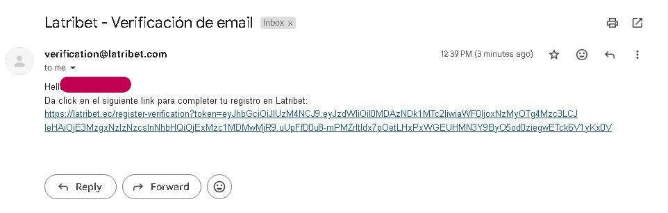 latribet verificación correo