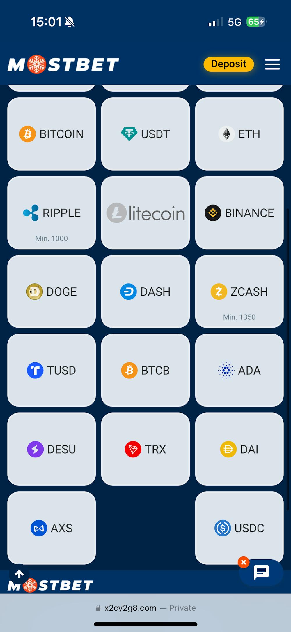 Mostbet cryptocurrencies