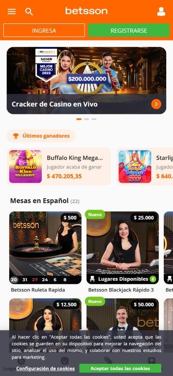 Betsson Colombia - casino en vivo