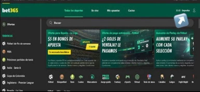 cómo depositar en bet365 paso 1