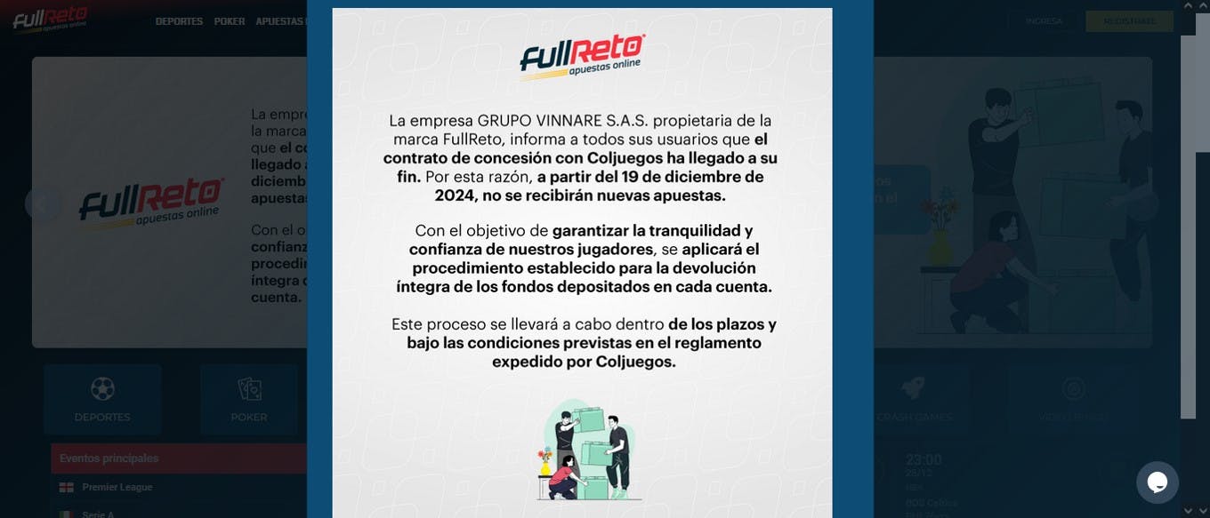 Fullreto anuncia la extinción de su licencia