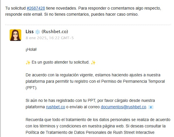 Rushbet correo