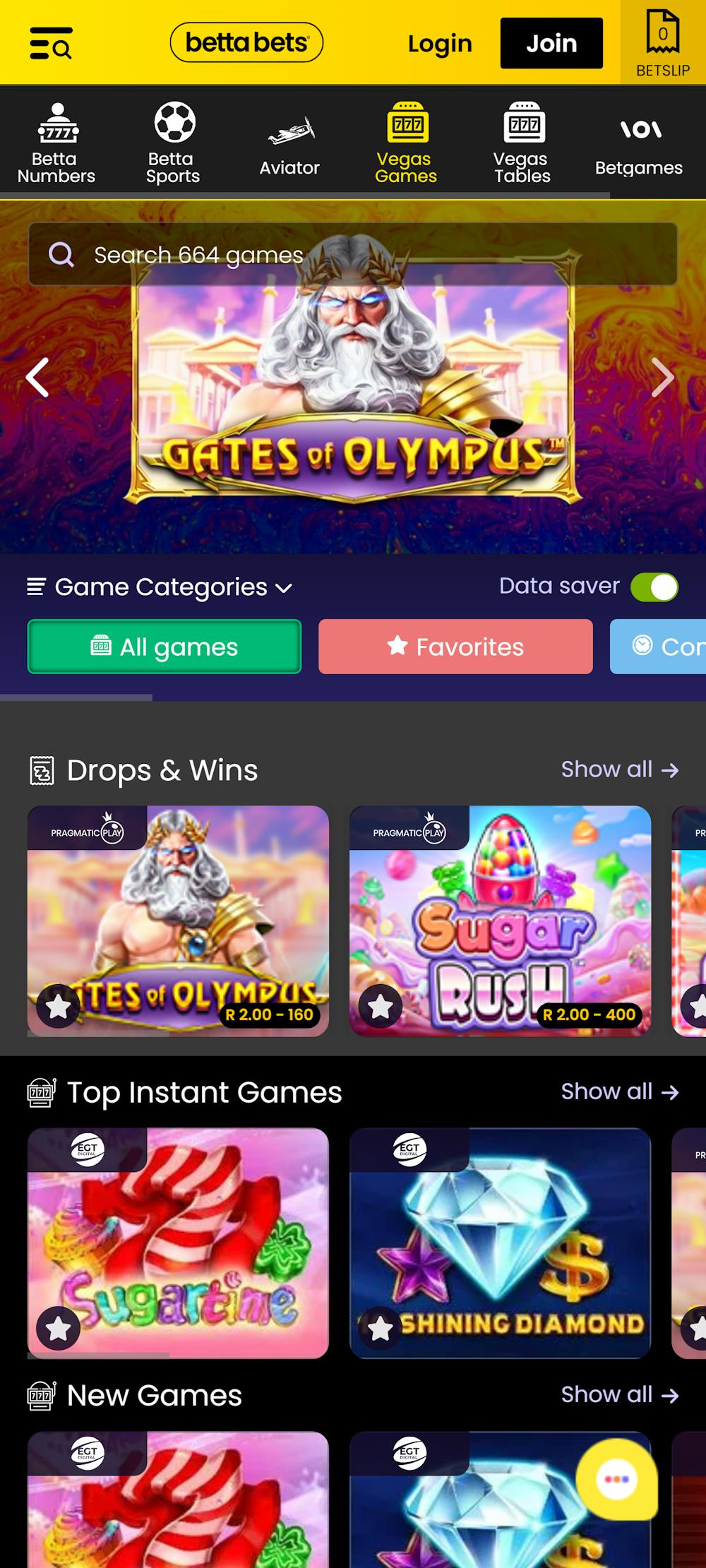 Bettabets Vegas Games