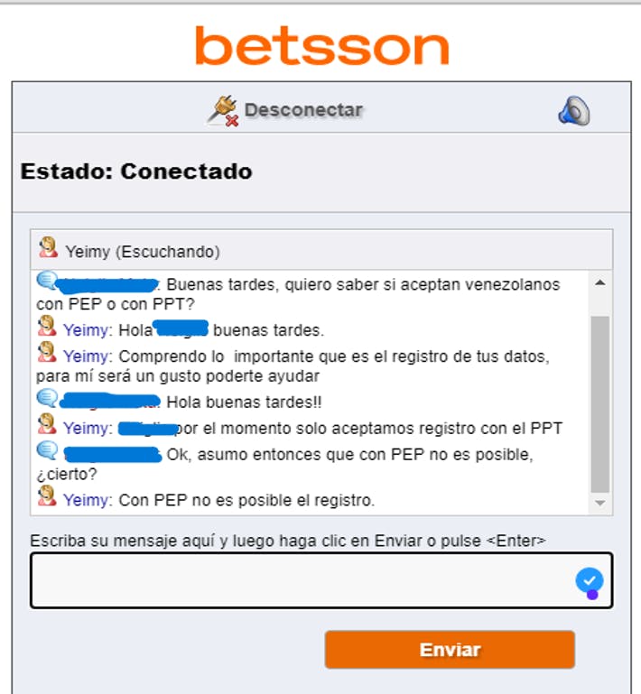 Betsson chat