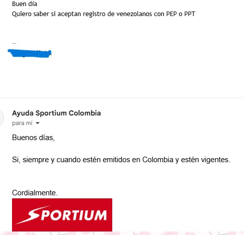 Sportium Colombia atención al cliente