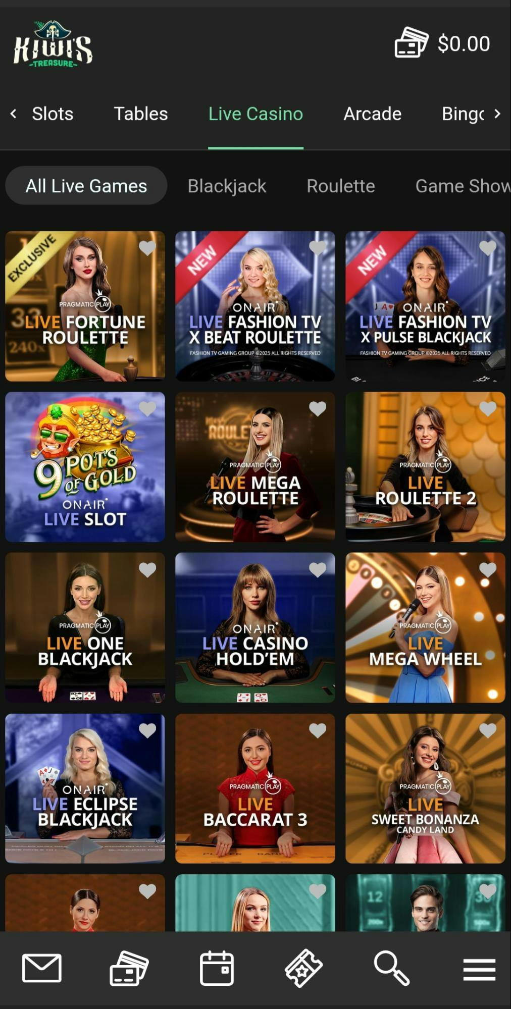 live casino kiwis treasure